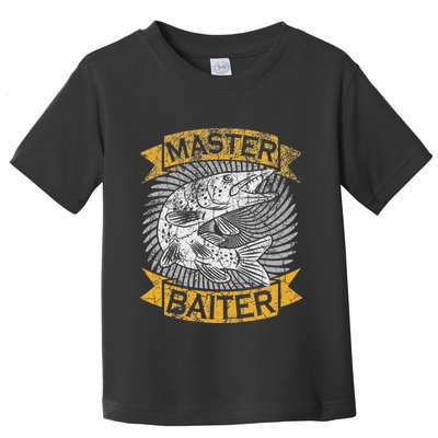 Master Baiter Funny Pike Fishing Gift Ice Fishing Musky Toddler T-Shirt