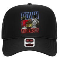 Meme Baseball Funny Down Goes Anderson High Crown Mesh Back Trucker Hat