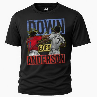 Meme Baseball Funny Down Goes Anderson Cooling Performance Crew T-Shirt