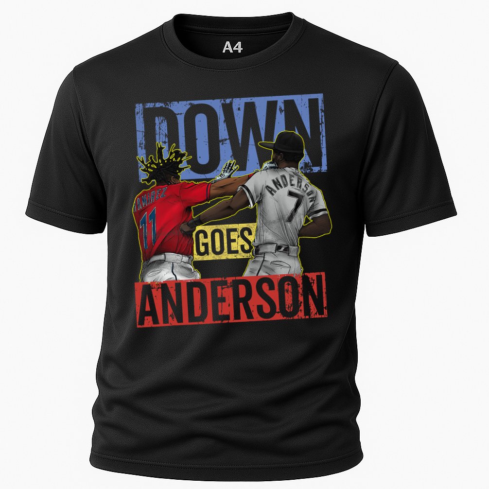 Meme Baseball Funny Down Goes Anderson Cooling Performance Crew T-Shirt