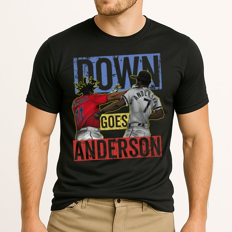 Meme Baseball Funny Down Goes Anderson Cooling Performance Crew T-Shirt