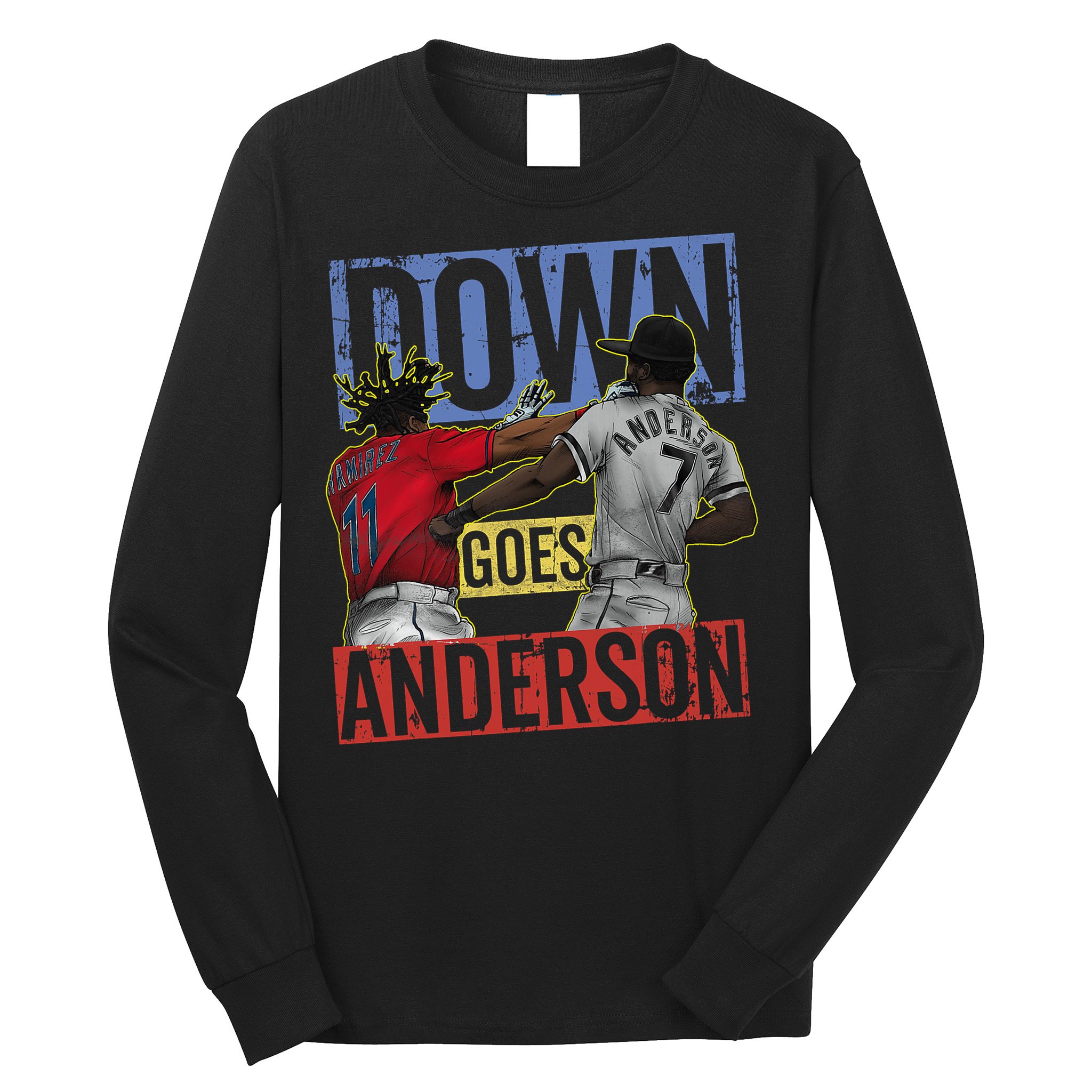Meme Baseball Funny Down Goes Anderson Long Sleeve Shirt