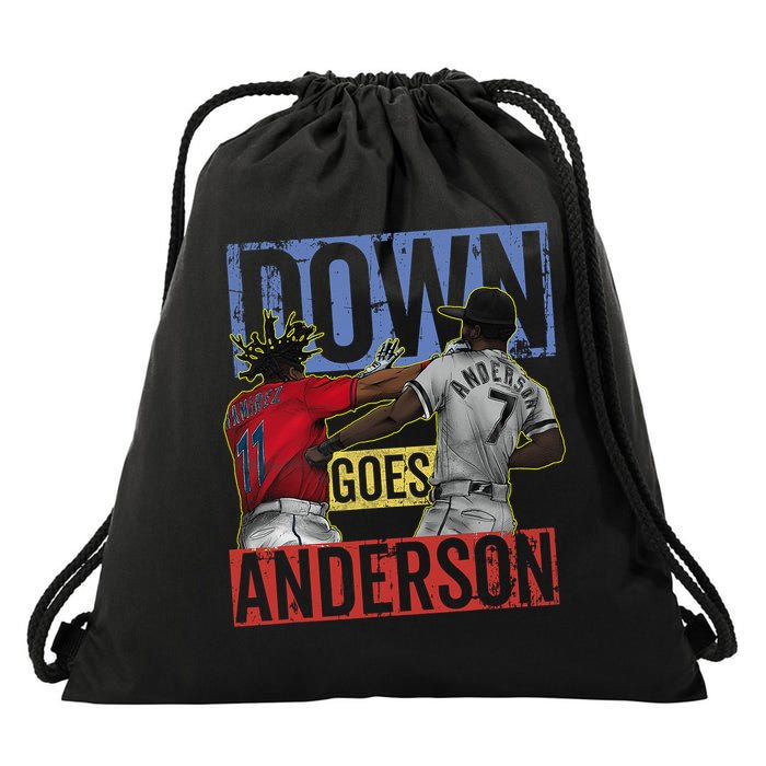 Meme Baseball Funny Down Goes Anderson Drawstring Bag