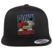 Meme Baseball Funny Down Goes Anderson Flat Bill Trucker Hat