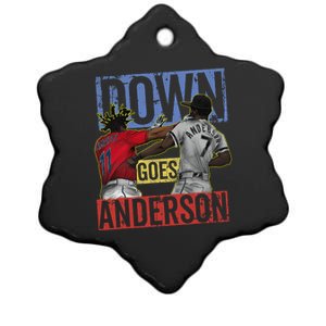 Meme Baseball Funny Down Goes Anderson Ceramic Star Ornament