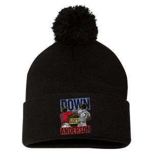 Meme Baseball Funny Down Goes Anderson Pom Pom 12in Knit Beanie