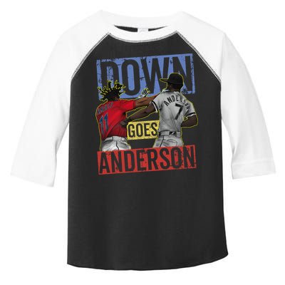 Meme Baseball Funny Down Goes Anderson Toddler Fine Jersey T-Shirt