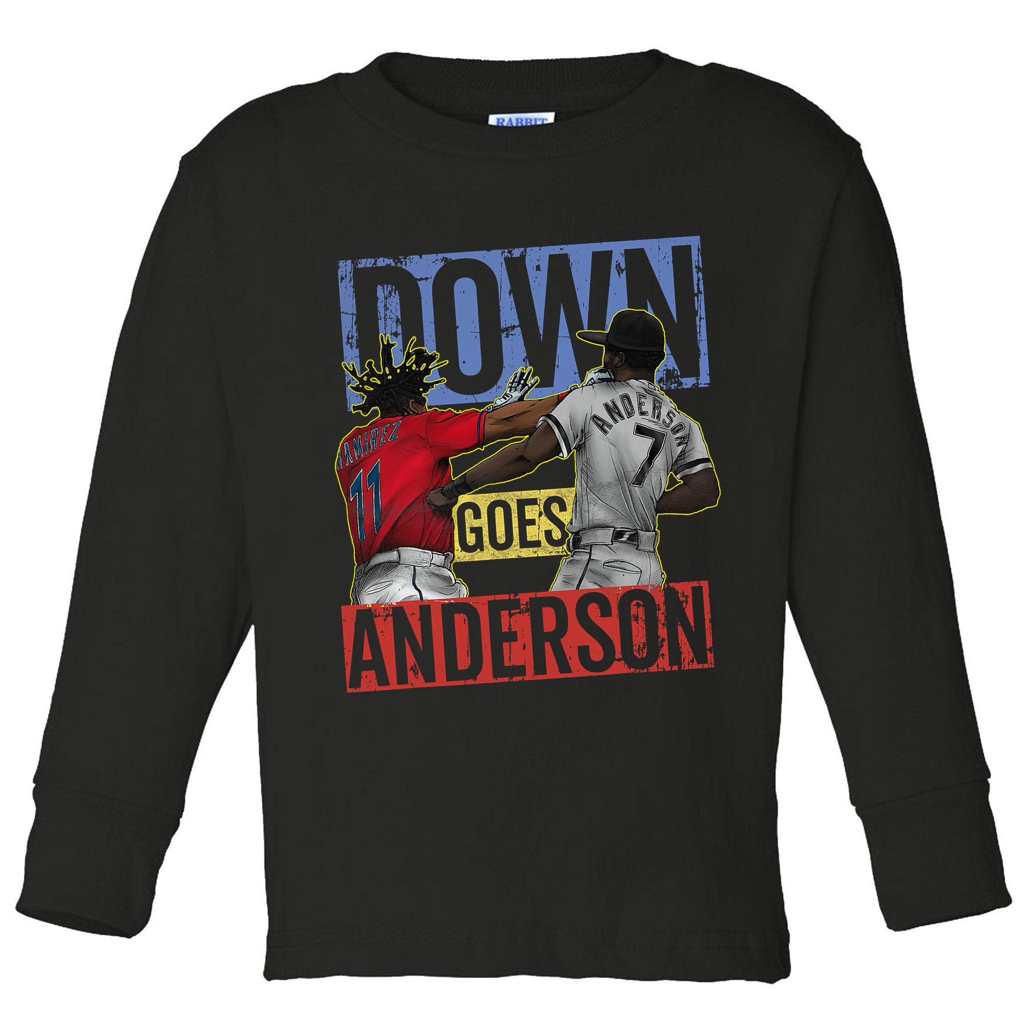 Meme Baseball Funny Down Goes Anderson Toddler Long Sleeve Shirt