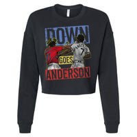 Meme Baseball Funny Down Goes Anderson Cropped Pullover Crew