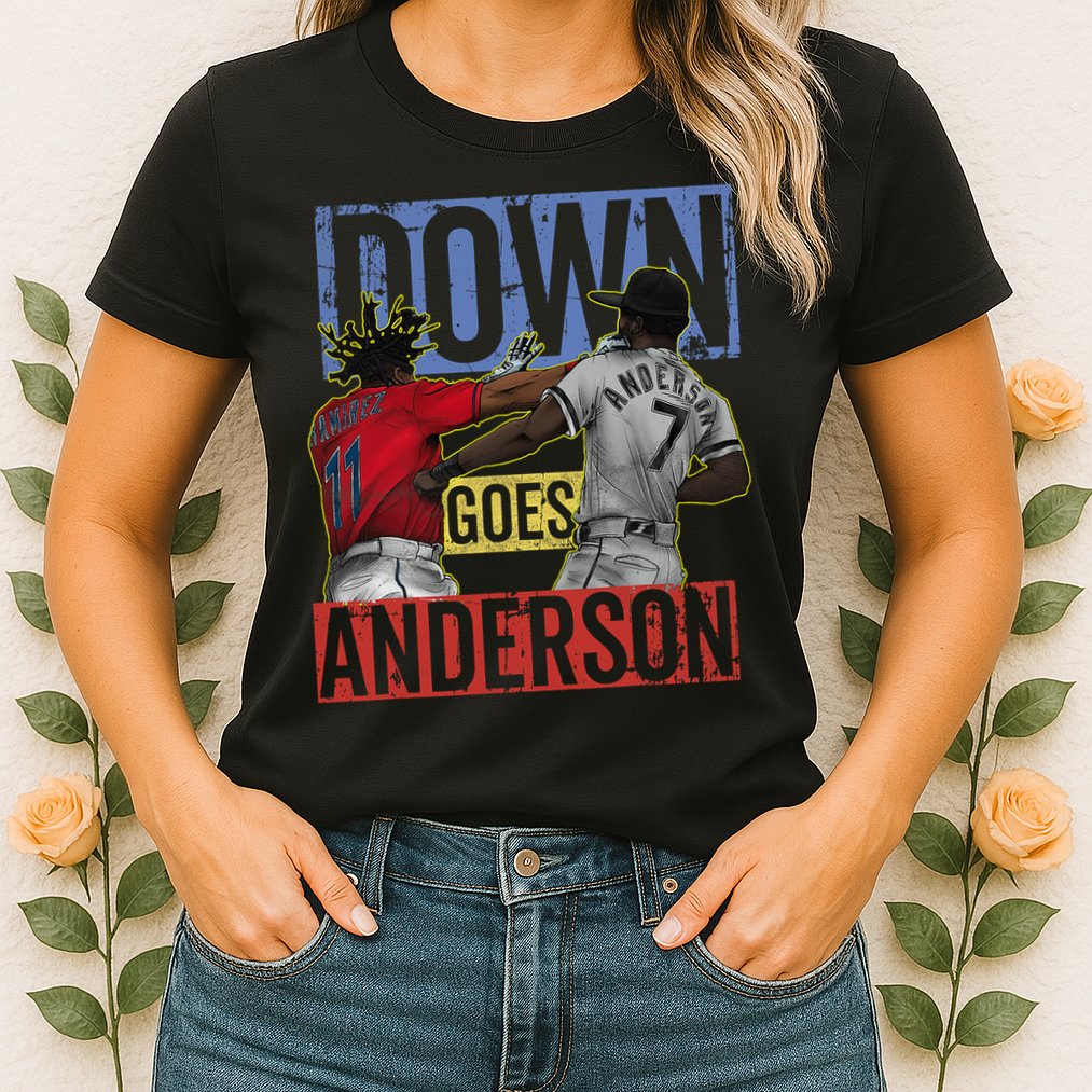 Meme Baseball Funny Down Goes Anderson Womens T-Shirt
