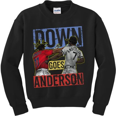 Meme Baseball Funny Down Goes Anderson Kids Sweatshirt
