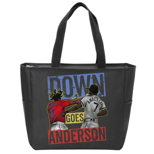 Meme Baseball Funny Down Goes Anderson Zip Tote Bag