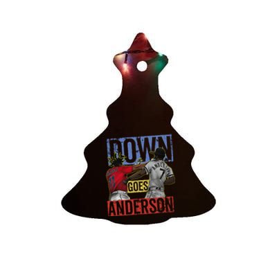 Meme Baseball Funny Down Goes Anderson Ceramic Tree Ornament