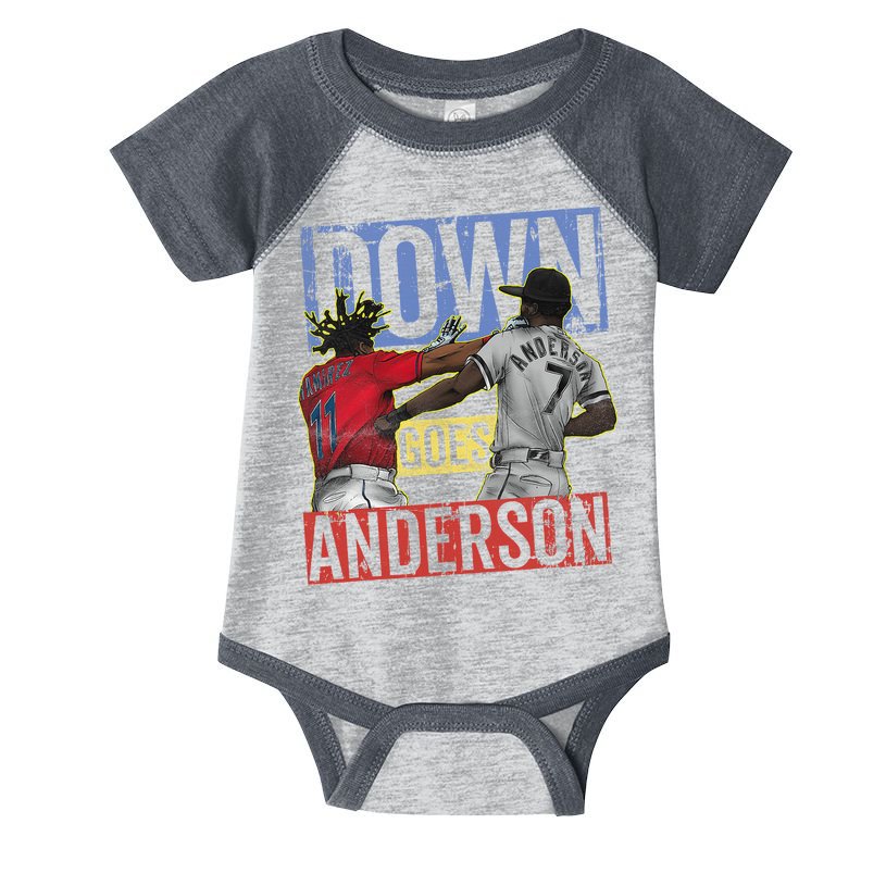 Meme Baseball Funny Down Goes Anderson Infant Baby Jersey Bodysuit