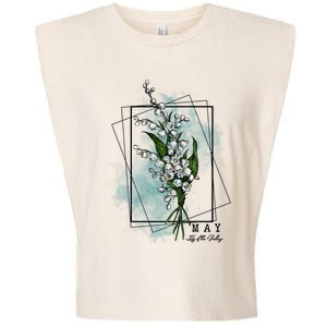 May Birthday Flower Lily Of The Valley Gift Garment-Dyed Women's Muscle Tee