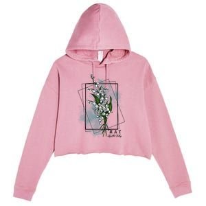 May Birthday Flower Lily Of The Valley Gift Crop Fleece Hoodie