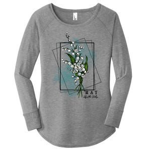 May Birthday Flower Lily Of The Valley Gift Women's Perfect Tri Tunic Long Sleeve Shirt