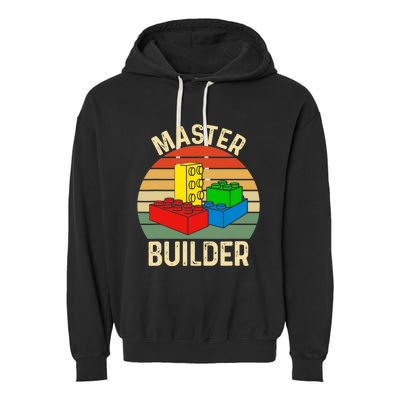 Master Builder Funny Building Blocks Toys Garment-Dyed Fleece Hoodie