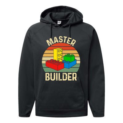 Master Builder Funny Building Blocks Toys Performance Fleece Hoodie