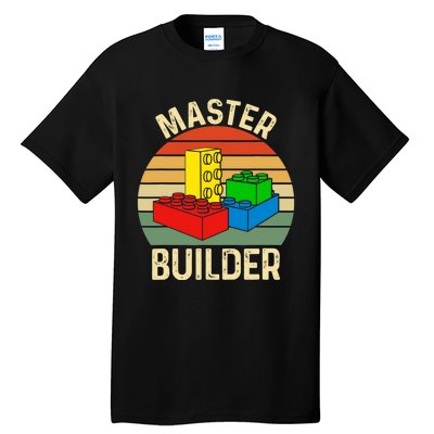 Master Builder Funny Building Blocks Toys Tall T-Shirt