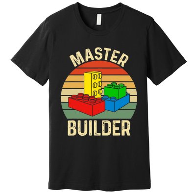 Master Builder Funny Building Blocks Toys Premium T-Shirt