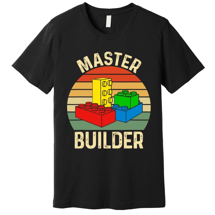 Master Builder Funny Building Blocks Toys Premium T-Shirt