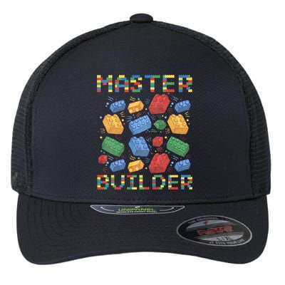Master Builder Funny Building Blocks Gifts Flexfit Unipanel Trucker Cap