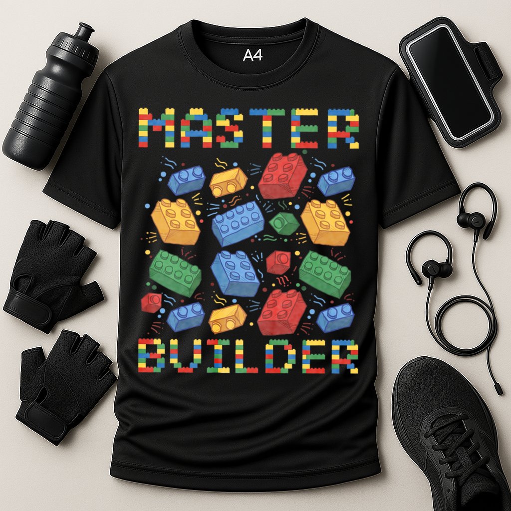 Master Builder Funny Building Blocks Gifts Performance Shirt