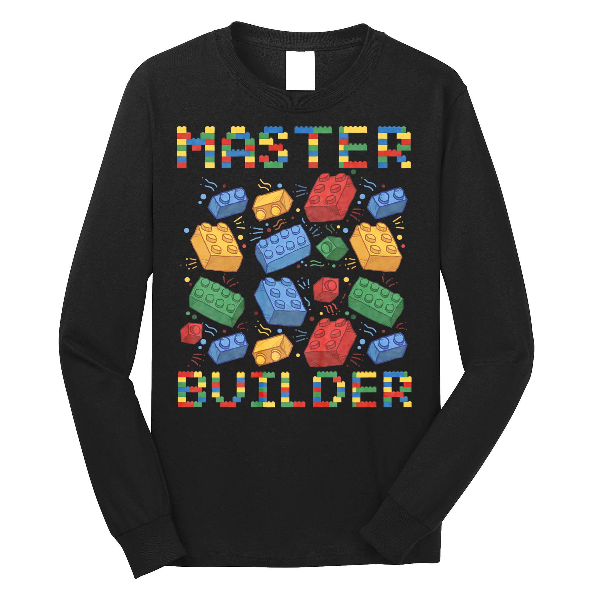 Master Builder Funny Building Blocks Gifts Long Sleeve Shirt