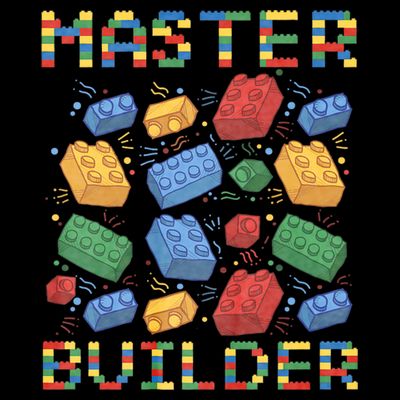 Master Builder Funny Building Blocks Gifts T-Shirt