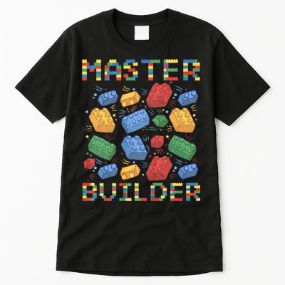 Master Builder Funny Building Blocks Gifts Tall T-Shirt