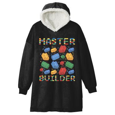 Master Builder Funny Building Blocks Gifts Hooded Wearable Blanket