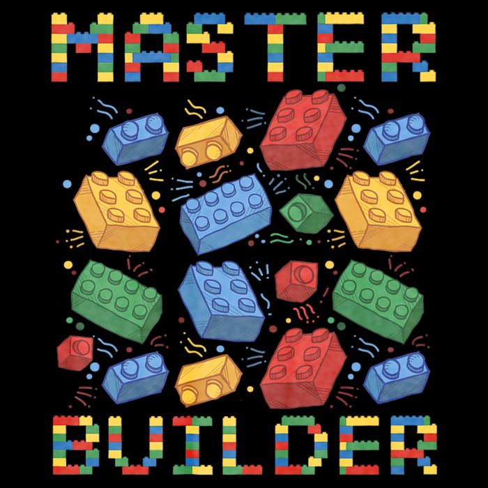 Master Builder Funny Building Blocks Gifts Flat Bill Trucker Hat
