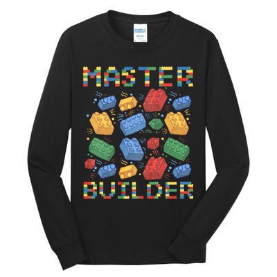 Master Builder Funny Building Blocks Gifts Tall Long Sleeve T-Shirt