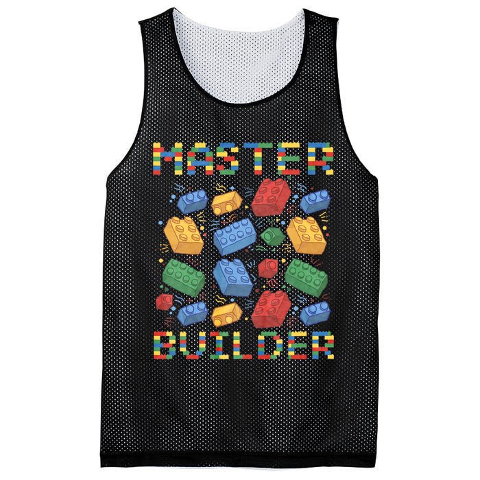 Master Builder Funny Building Blocks Gifts Mesh Reversible Basketball Jersey Tank