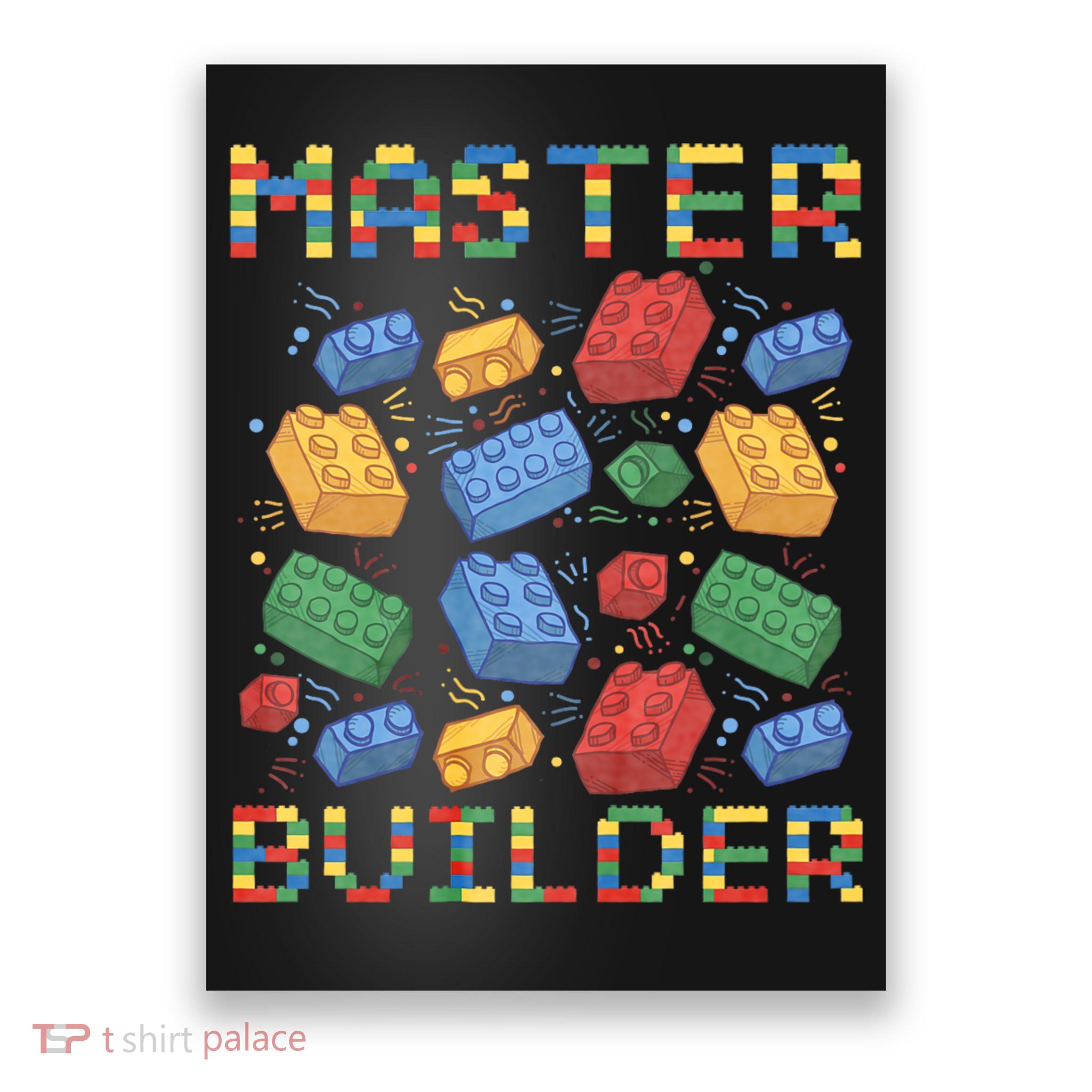 Master Builder Funny Building Blocks Gifts Poster