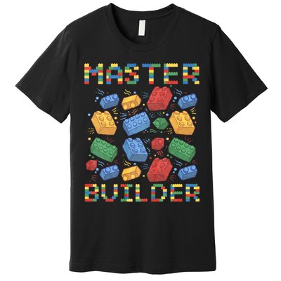 Master Builder Funny Building Blocks Gifts Premium T-Shirt