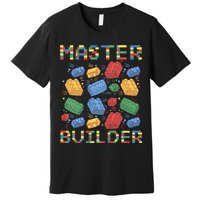 Master Builder Funny Building Blocks Gifts Premium T-Shirt