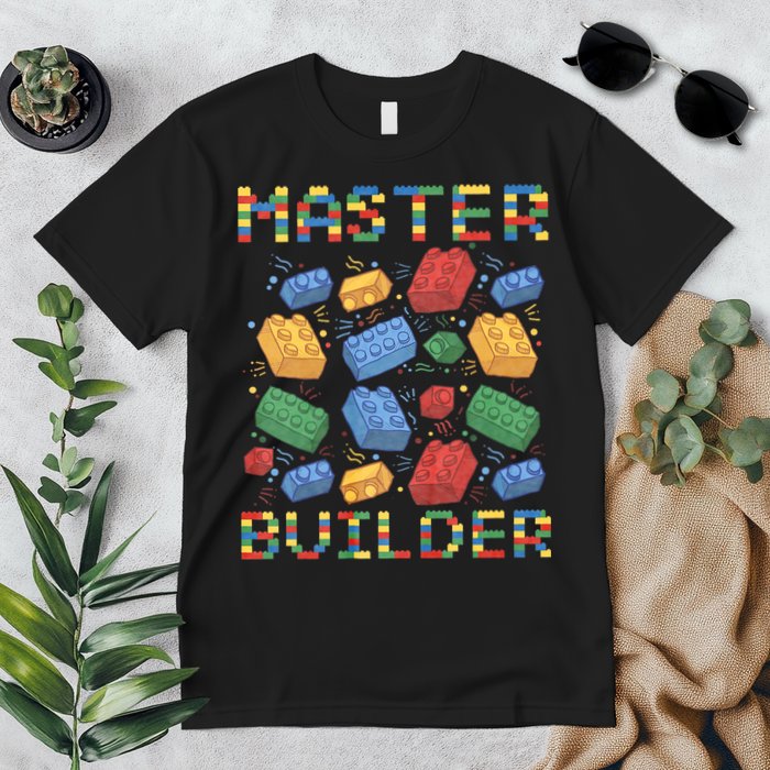 Master Builder Funny Building Blocks Gifts Premium T-Shirt