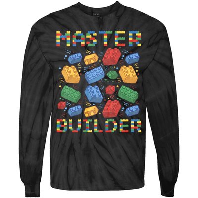 Master Builder Funny Building Blocks Gifts Tie-Dye Long Sleeve Shirt