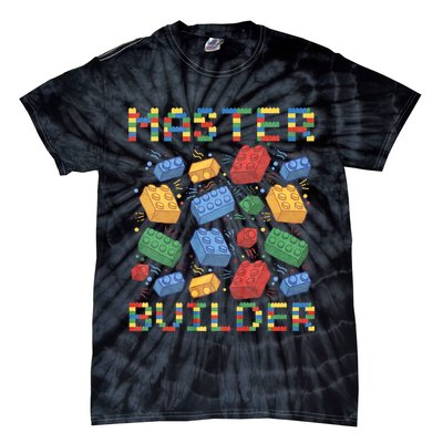 Master Builder Funny Building Blocks Gifts Tie-Dye T-Shirt