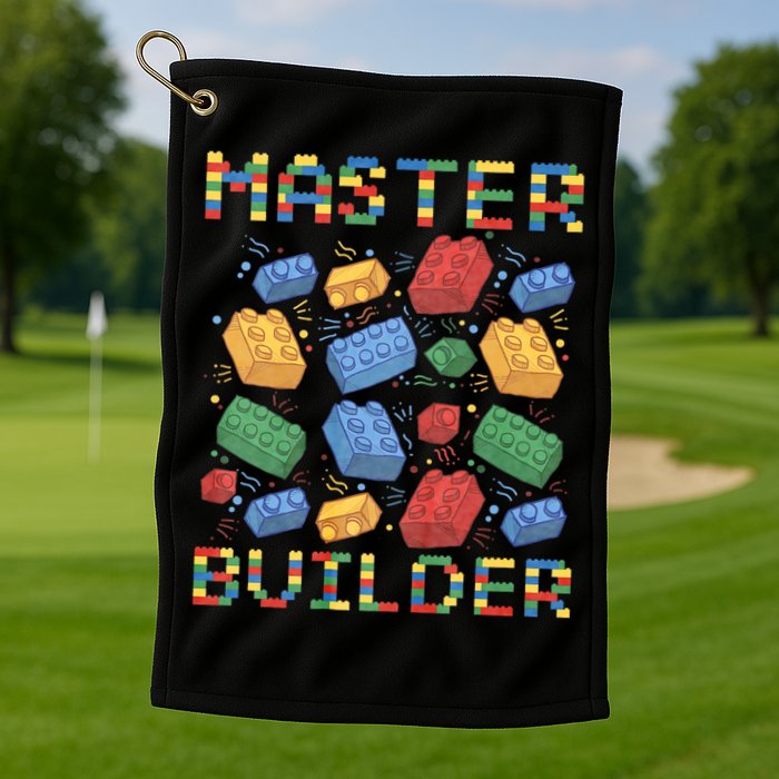 Master Builder Funny Building Blocks Gifts Golf Towel