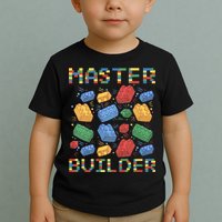 Master Builder Funny Building Blocks Gifts Toddler T-Shirt