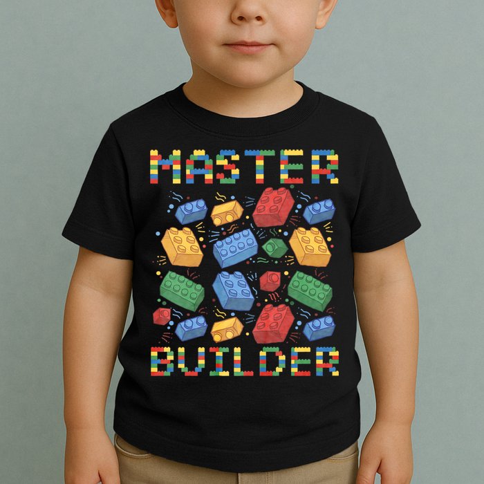 Master Builder Funny Building Blocks Gifts Toddler T-Shirt