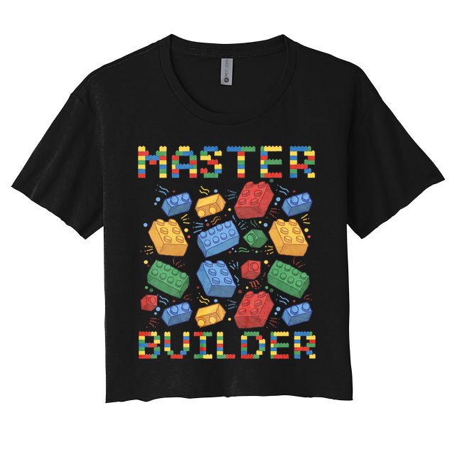 Master Builder Funny Building Blocks Gifts Crop Top