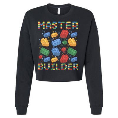 Master Builder Funny Building Blocks Gifts Cropped Pullover Crew