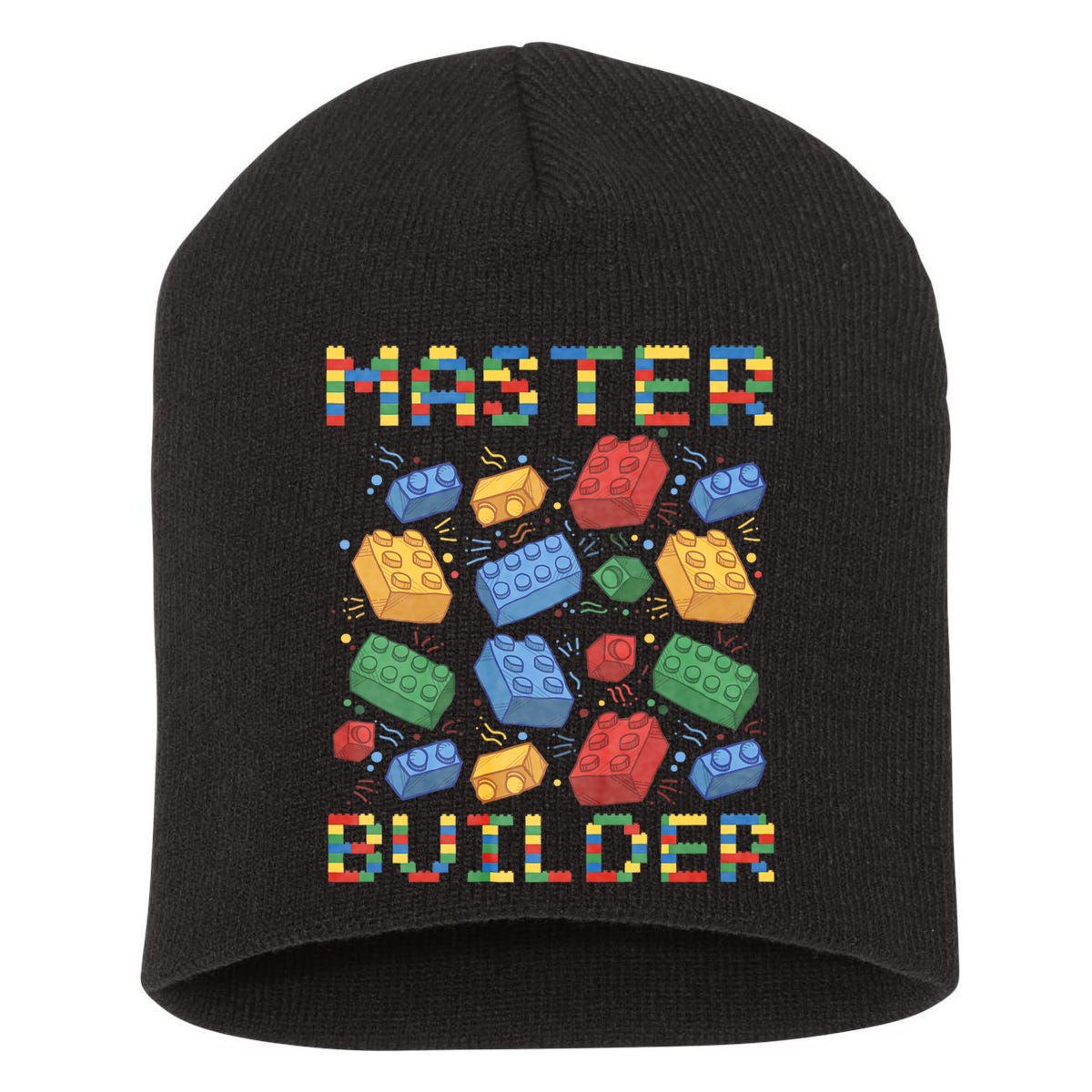 Master Builder Funny Building Blocks Gifts Short Acrylic Beanie