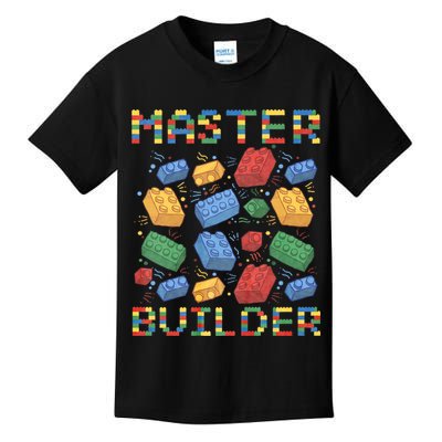 Master Builder Funny Building Blocks Gifts Kids T-Shirt