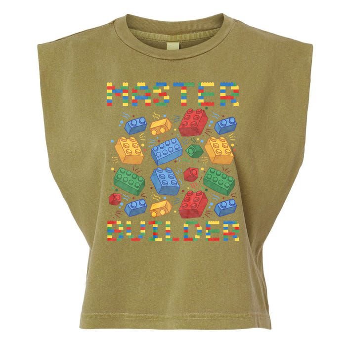Master Builder Funny Building Blocks Gifts Garment-Dyed Women's Muscle Tee