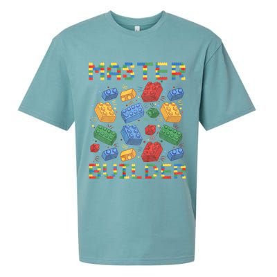 Master Builder Funny Building Blocks Gifts Sueded Cloud Jersey T-Shirt